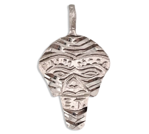 sterling silver alien head pendant