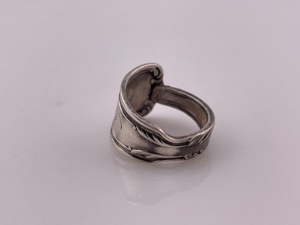 size 7.5 sterling silver 'h' initial spoon ring