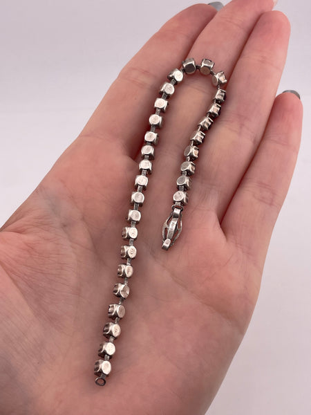 sterling silver 6-3/4" faceted purple glass bracelet