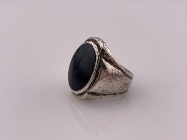 size 8 sterling silver onyx chunky wide band ring **AS IS**