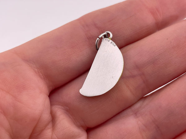 sterling silver lemon slice pendant