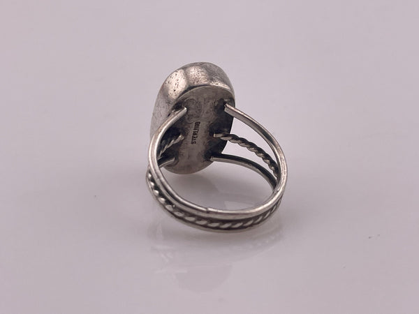 size 6.25 sterling silver goldstone ring