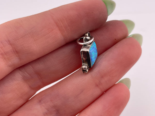 sterling silver synthetic opal pendant