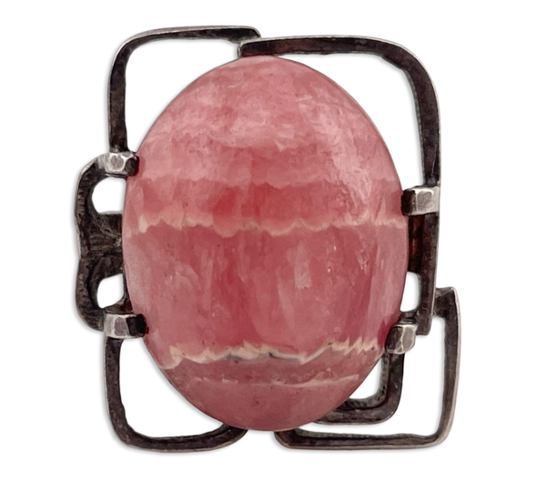 size 7.5 sterling silver rhodochrosite ring **AS IS**