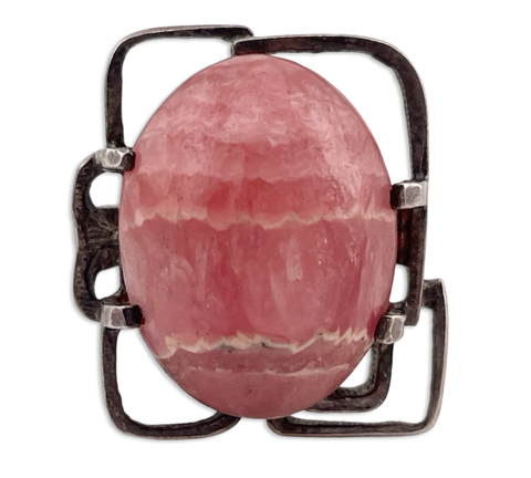 size 7.5 sterling silver rhodochrosite ring **AS IS**