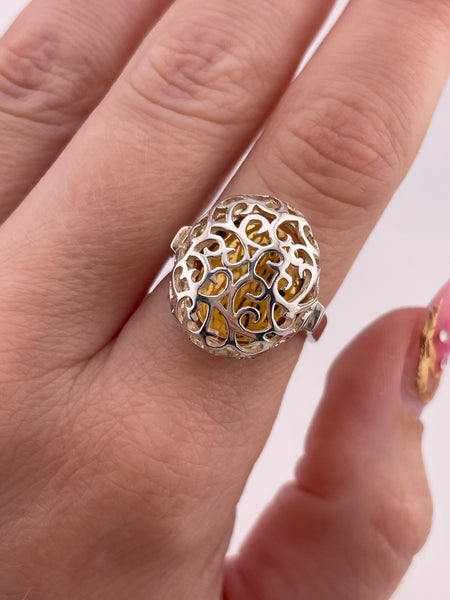 size 7 sterling silver cut-out design ring
