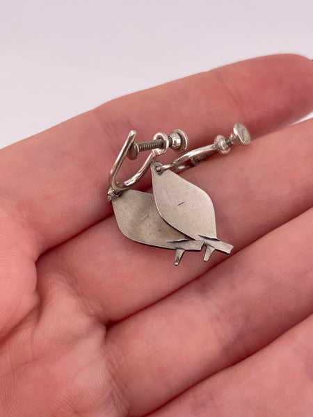sterling silver fish screw-back earrings