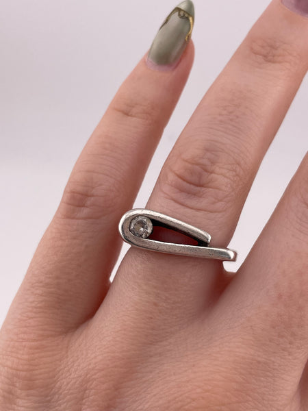 size 6.75 sterling silver rhinestone ring