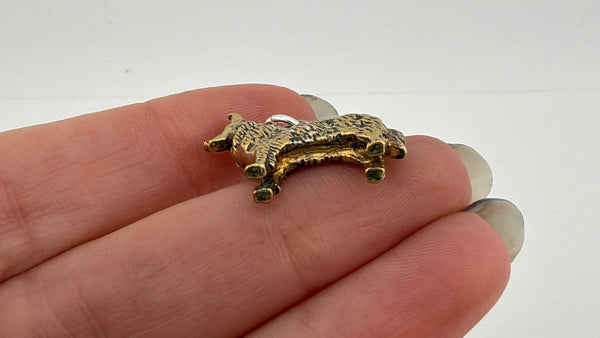 sterling silver 3D Collie dog charm pendant