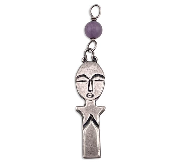 sterling silver person amethyst pendant
