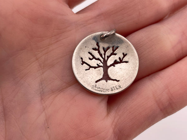 sterling silver tree cut-out design pendant