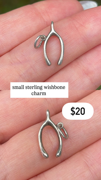RESERVED PRIVATE LISTING -- sterling silver wishbone charm A2