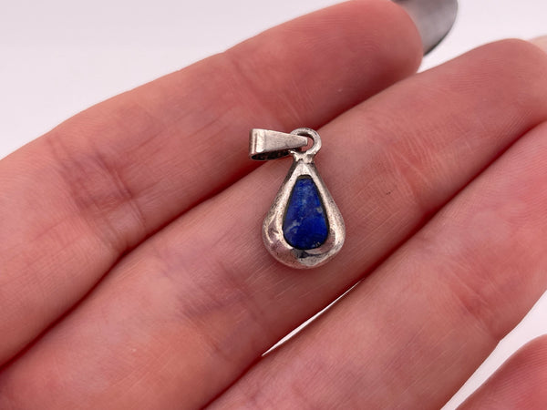 sterling silver small lapis pendant
