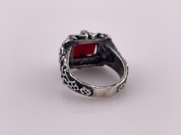 size 9.75 sterling silver carnelian prong setting ring