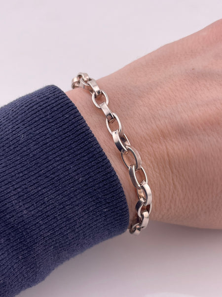 sterling silver 7-1/2" Silpada heart tag stoneless chain bracelet