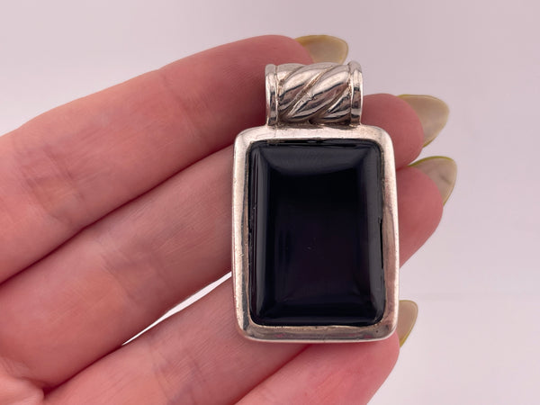 sterling silver onyx pendant