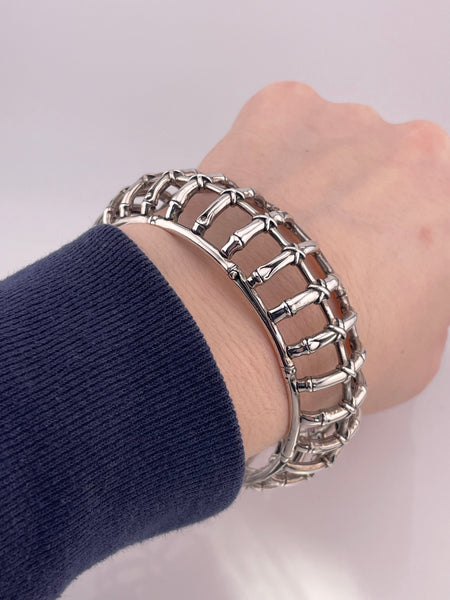 sterling silver designer John Hardy bamboo bangle bracelet