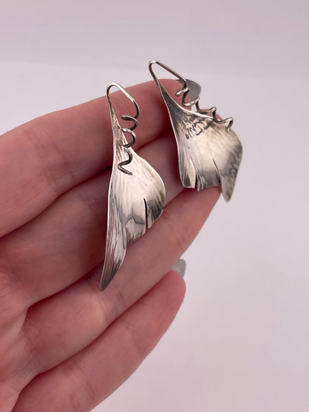 sterling silver stoneless leaf post earrings ***Not Sterling Posts***