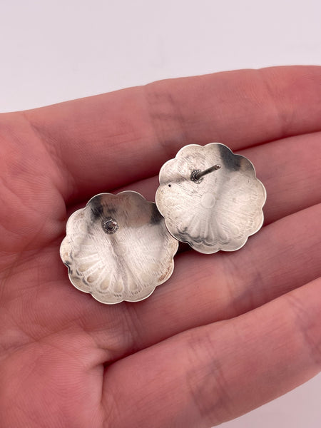 sterling silver concho post earrings