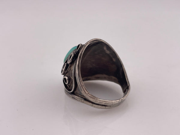 size 11.5 sterling silver turquoise leaf ring