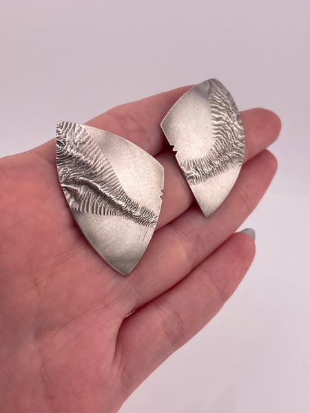 sterling silver textured artisan post earrings