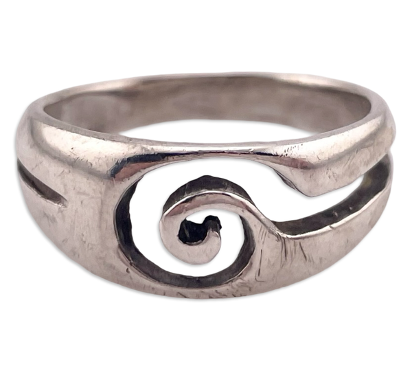size 10.75 sterling silver question mark swirl ring