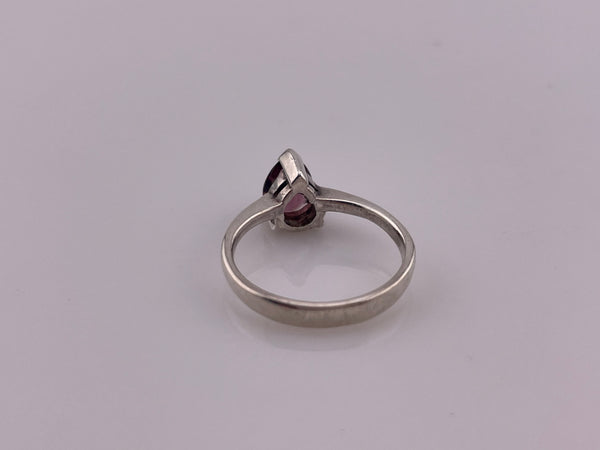 size 7 sterling silver faceted glass ring