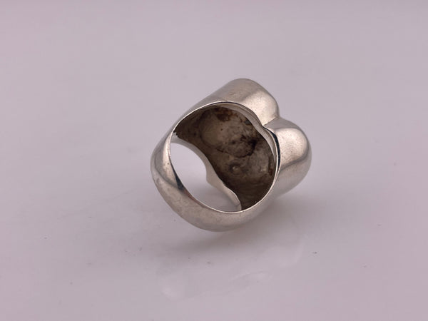 size 7 sterling silver stoneless chunky heavy heart ring
