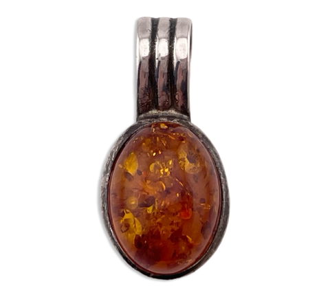 sterling silver amber pendant