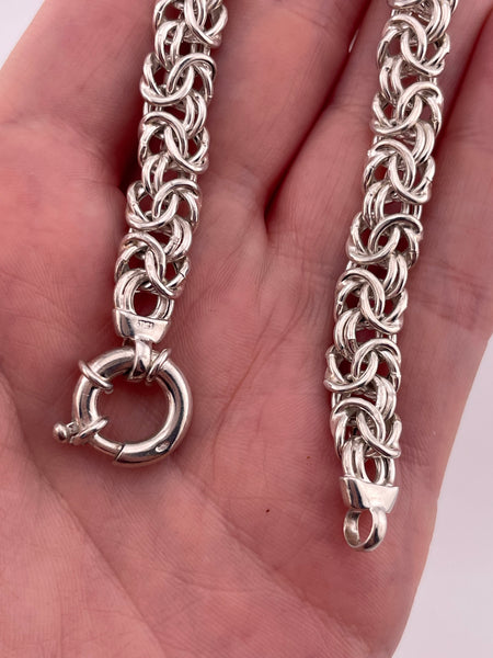 sterling silver 8" Byzantine chain link bracelet