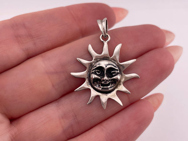 sterling silver sun face pendant