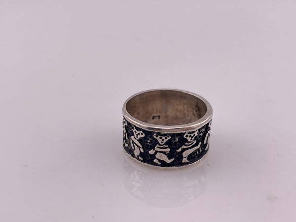 size 6.75 sterling silver bear band ring