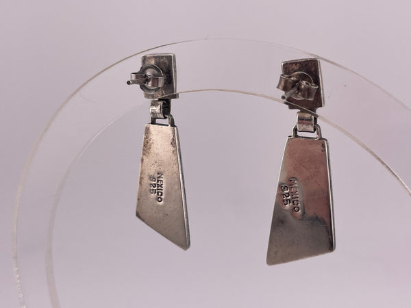 sterling silver composite turquoise post dangle earrings
