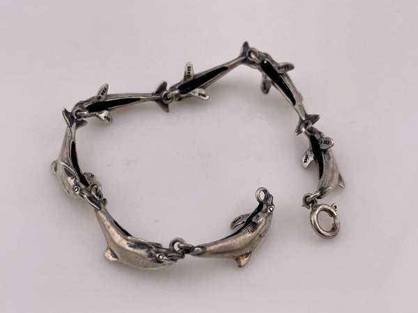 sterling silver 7" Kabana dolphin link bracelet