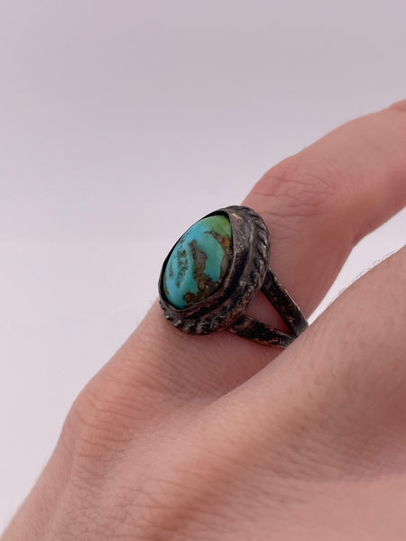 size 5.5 sterling silver turquoise ring ***AS IS***