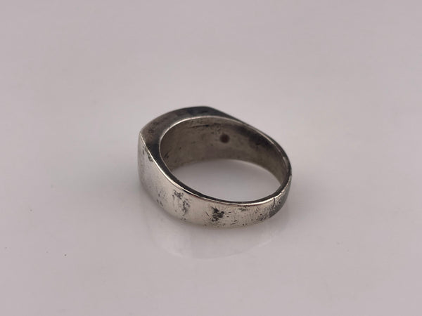 size 9.75 sterling silver coral turquoise ring ***AS IS***