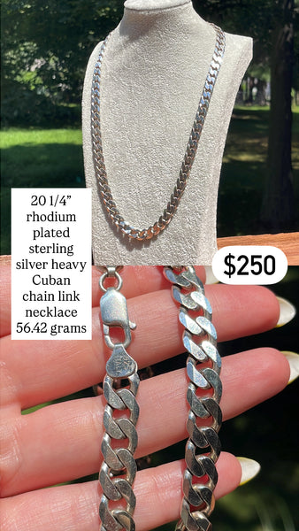 RESERVED PRIVATE LISTING -- sterling silver Cuban chain necklace C21