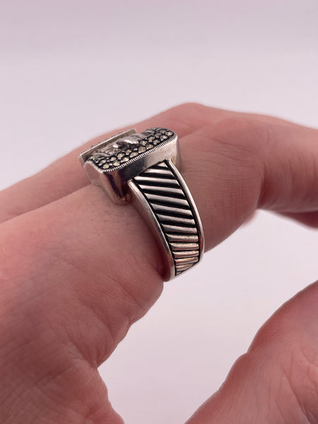 size 8.25 sterling silver marcasite belt ring