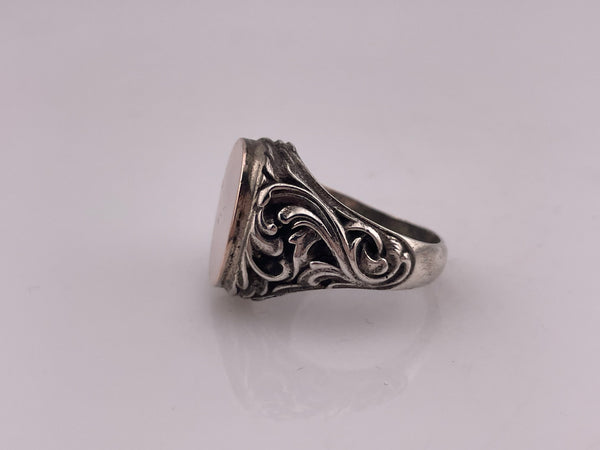 size 9.5 sterling silver gold wash scroll signet ring