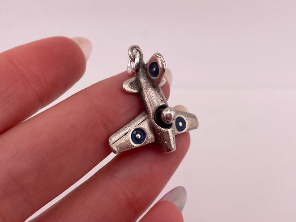 sterling silver airplane pendant