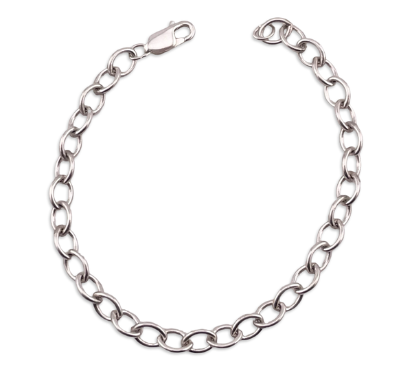 sterling silver 7-3/8" cable chain link bracelet