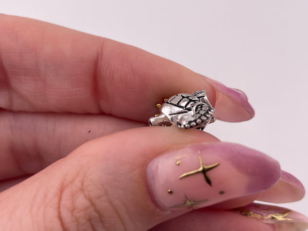 sterling silver gold wash seahorse crown bead pendant