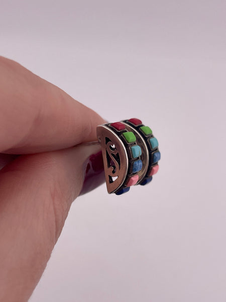 sterling silver multi faux stone resin post earrings