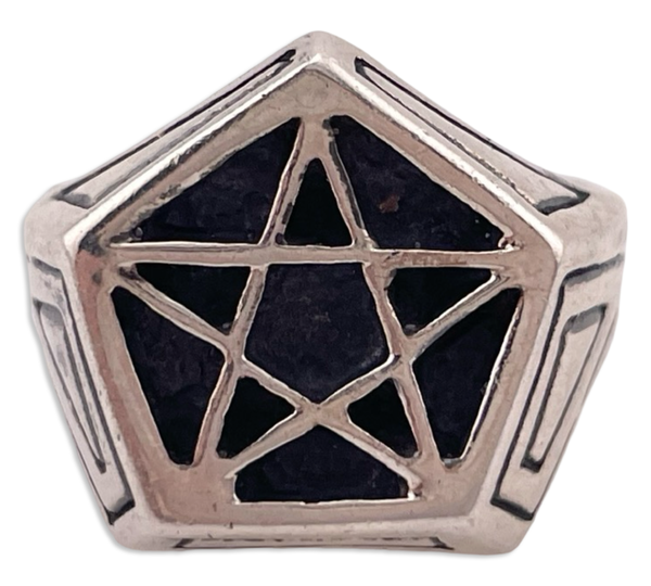 size 8 sterling silver pentagram star ring