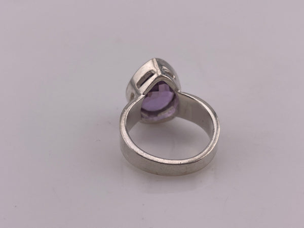 size 7 sterling silver faceted amethyst ring