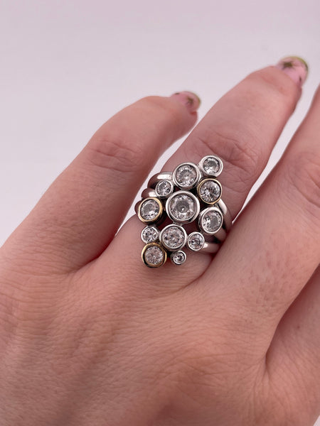 size 6.25 sterling silver CZ cluster ring