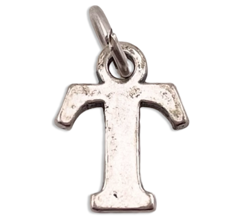 sterling silver 'T' letter initial pendant