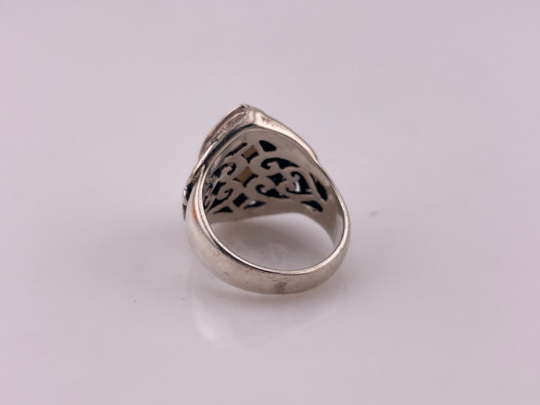 size 6.75 sterling silver mother of pearl swirl design ring
