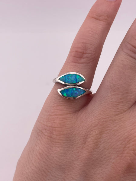 size 6 sterling silver opal simulant ring