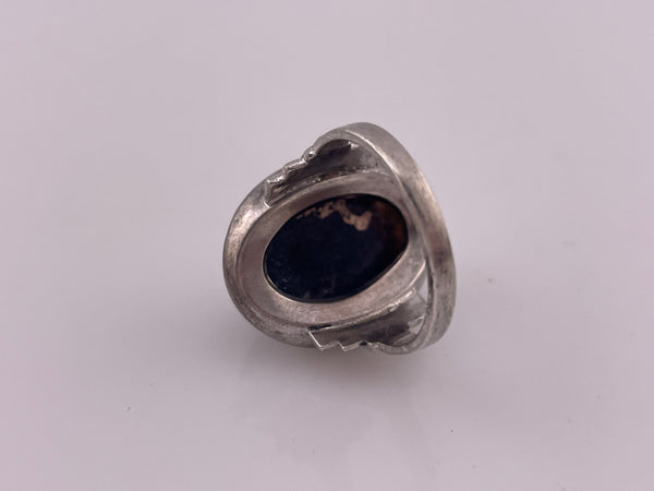 size 6.25 sterling silver Uncas foil glass ring **AS IS**